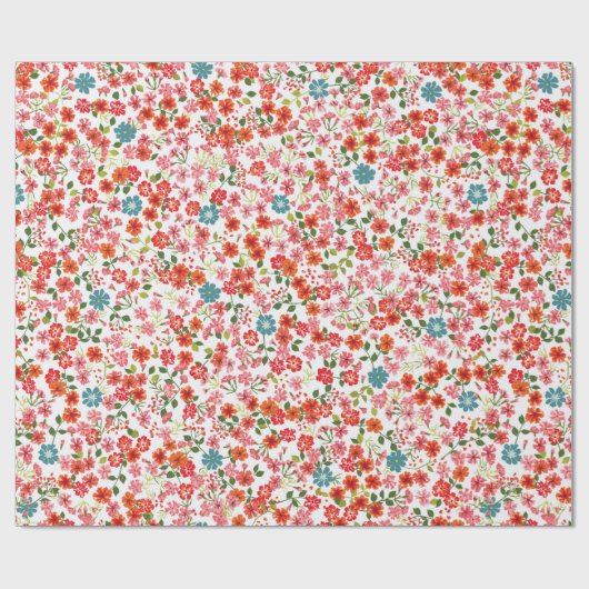 Papier Cadeau Simple motif mignon dans des fleurs à petite échel (Plat)