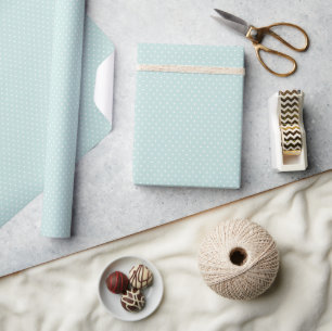 Papier Cadeau Simple Motif suisse Polka Dot   Bleu clair Pastel