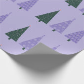 Papier Cadeau Simple Noël Arbres Lavender Motif Trio (Coin)