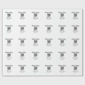 Papier Cadeau Simple noël fête site code barre QR ajouter nom (Plat)