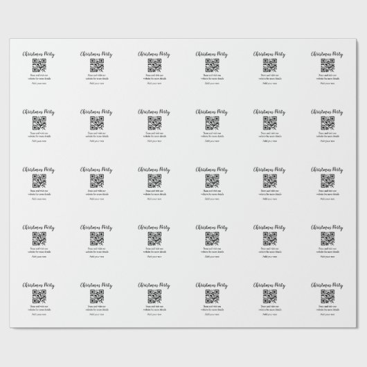 Papier Cadeau Simple noël fête site code barre QR ajouter nom (Plat)