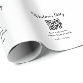 Papier Cadeau Simple noël fête site code barre QR ajouter nom (Coin rond)