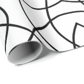 Papier Cadeau Simple noir blanc moderne minimaliste Abstrait (Coin rond)