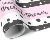 Papier Cadeau Simple noir et blanc, Fête des mariées (Coin rond)