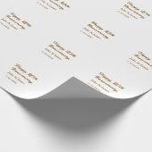 Papier Cadeau simple nom de dat20e anniversaire marron doré joye (Coin)
