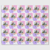 Papier Cadeau simple nom minimal customisé monogramme couple (Plat)