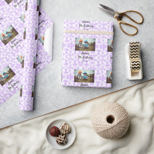 Papier Cadeau simple parties scintillant pétillante violet anniv (Artisanat)