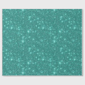 Papier Cadeau Simple Parties scintillant Stylé Glam Turquoise Sp (Plat)