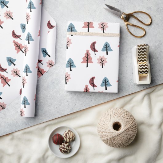 Papier Cadeau Simple Pastel Noël Arbre Motif vacances (Artisanat)