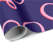 Papier Cadeau Simple Pink Red Hearts (Coin rond)