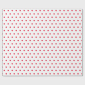 Papier Cadeau Simple pois minimal blanc et rouge (Plat)