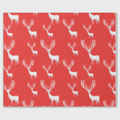 Papier Cadeau Simple Red Reindets Noël Motif de Noël (Plat)