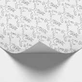 Papier Cadeau Simple Reindeer noir et blanc (Coin)