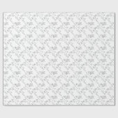 Papier Cadeau Simple Reindeer noir et blanc (Plat)