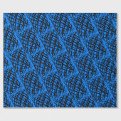 Papier Cadeau Simple Scribble | Noir | Angled | Bleu | (Plat)