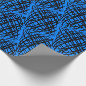 Papier Cadeau Simple Scribble | Noir | Angled | Bleu | (Coin)