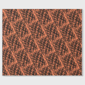 Papier Cadeau Simple Scribble | Noir | Angled | Corail | (Plat)