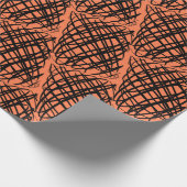 Papier Cadeau Simple Scribble | Noir | Angled | Corail | (Coin)