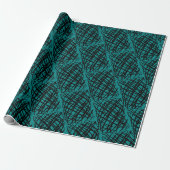 Papier Cadeau Simple Scribble | Noir | Angled | TURQUOISE | (Déroulé)