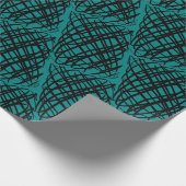 Papier Cadeau Simple Scribble | Noir | Angled | TURQUOISE | (Coin)