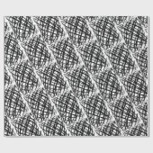 Papier Cadeau Simple Scribble | Noir | Half Drop | (Plat)