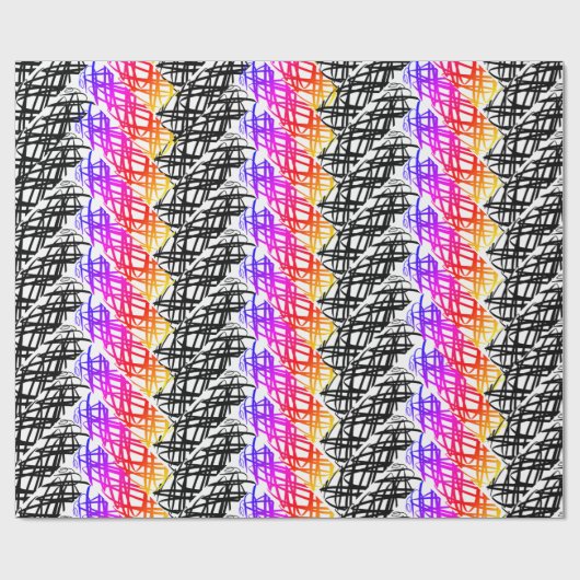 Papier Cadeau Simple Scribble | Os à hareng | Tourner | (Plat)