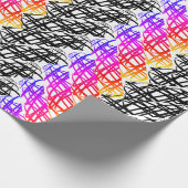 Papier Cadeau Simple Scribble | Os à hareng | Tourner | (Coin)