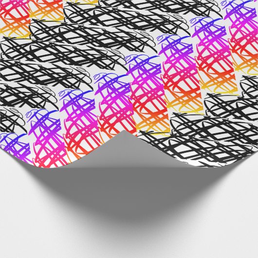 Papier Cadeau Simple Scribble | Os à hareng | Tourner | (Coin)