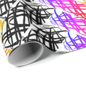 Papier Cadeau Simple Scribble | Os à hareng | Tourner | (Coin rond)