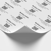 Papier Cadeau Simple site web de mariage code Q R ajouter nom y (Coin)