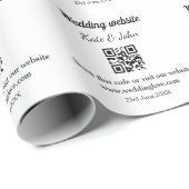 Papier Cadeau Simple site web de mariage code Q R ajouter nom y (Coin rond)