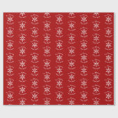 Papier Cadeau Simple Snowflake on Deep Red (Plat)