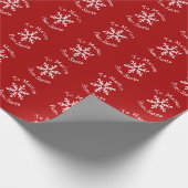 Papier Cadeau Simple Snowflake on Deep Red (Coin)