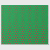 Papier Cadeau Simple vacances Polka point rouge et vert (Plat)