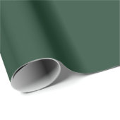 Papier Cadeau Simple Vert Forêt Foncé (Coin rond)