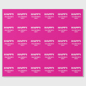 Papier Cadeau Simple White Clean Joyeux Valentines Jour | Hot Pi (Plat)