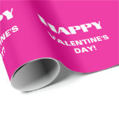 Papier Cadeau Simple White Clean Joyeux Valentines Jour | Hot Pi (Coin rond)