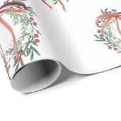 Papier Cadeau Simple Wreath Wrapping Paper (Coin rond)