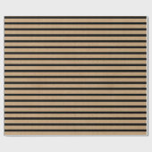 Papier Cadeau Simples Bandes Noires Chics Sur Faux Brown Kraft (Plat)