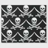 Papier Cadeau Simples crânes de pirates souriants avec épées cro (Plat)