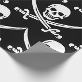Papier Cadeau Simples crânes de pirates souriants avec épées cro (Coin)