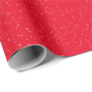 Papier Cadeau Simples étoiles neige tache rouge blanc vacances