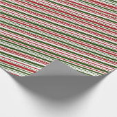 Papier Cadeau Simples rayures rouges et vertes Noël (Coin)