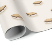 Papier Cadeau Simples Smores de feu de camp classique d'été (Coin rond)