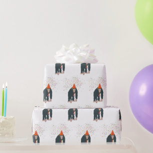 Papier Cadeau Singe Chimpanzé Fête Animaux Fête Fête