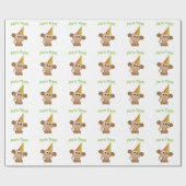 Papier Cadeau Singe de l'heure de fête (Plat)