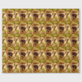 Papier Cadeau Singe effronté. (Plat)