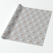 Papier Cadeau Singe et éléphant sur gris (Déroulé)