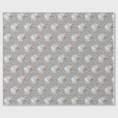 Papier Cadeau Singe et éléphant sur les Pois (Plat)