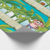 Papier Cadeau Singe et escargot sur la scène de la jungle tropic